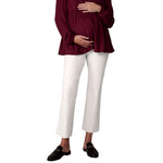 Motherhood Maternity Women's Maternity Super Stretch Secret Fit Belly Ankle Skinny Work Pant, White, Large
