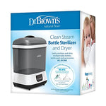 Dr. Brown’s Clean Steam Baby Bottle and Pacifier Sterilizer and Dryer, Anti-Colic Options+ Baby Bottles 8 oz, 0m+ Level 1 Nipple, 4 Pack, and Reusable Sponge Bottle Cleaning Brush Set Blue, 3-Pack