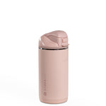 HydroJug Ease2o 14oz Kids Insulated Stainless Steel Water Bottle, Dual Straw & Chug Lid, Leak-Resistant Locking Lid, Vented Cap, Cup Holder Friendly, BPA-Free – Dusty Rose