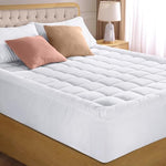 Utopia Bedding Twin Mattress Pad, Quilted Fitted Premium Mattress Protector, Deep Pocket Cover Stretches up to 16 Inches, Fluffy Pillow Topper (39x75 Inches, White)