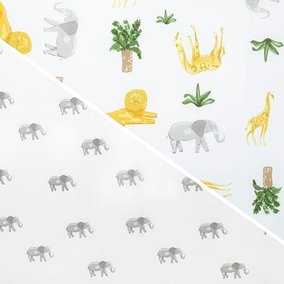 Delta Children Fitted Crib Sheets for Girls and Boys - Crib Sheet for Standard Crib and Toddler Mattresses - 28x52 Inch (Pack of 2), Safari Friends