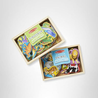 Melissa & Doug Wooden Magnets Set - Animals and Dinosaurs with 40 Wooden Magnets