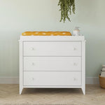 Babyletto Sprout 3-Drawer Changer Dresser with Removable Changing Tray in White, Greenguard Gold Certified
