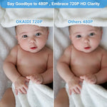 OKAIDI 5" HD Baby Monitor with Camera and Audio, 720P Display Baby Monitor, 5000mAh Battery, Remote Pan-Tilt, 3X Zoom, Night Vision, 2-Way Talk, Temperature,Lullabies,1000ft Range Baby Monitor No WiFi