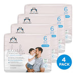 Amazon Brand - Mama Bear Plush Protection Diapers - Size 6, One Month Supply, Hypoallergenic Premium Disposable Baby Diapers, 100 Count (Pack of 4), White and Cloud Dreams