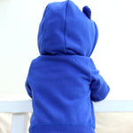 Baby Boy's Hooded Jackets Long Sleeve Outerwear Unisex Baby Classic Solid Color Coat for 6-9M Blue Jacket