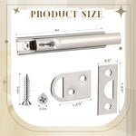 Lothee 4 Pcs Solid Brass Surface Bolt Door Slide Bolt Door Latches for Top of Door Slide Latch Lock (Silver,4")