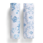 Delta Children 100% Organic Jersey Cotton Baby Receiving Blankets for Girls and Boys – 30x40 Inches - GOTS Certified (Pack of 2), Blue Botanicals