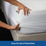 Sealy Complete Protection Waterproof Stain Protection Antimicrobial Soft Comfort Top PerfectGrip Stretch Sidewalls Machine Washable Fitted Mattress Protector, King Size, White