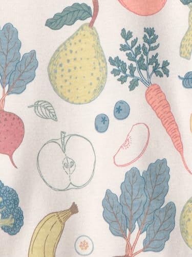 Little Planet by Carter's Neutral 3-pack Short Sleeve Bodysuits made with Organic Cotton, Veggie Fruit, 12M