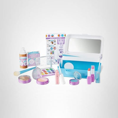 Melissa & Doug Love Your Look Pretend Makeup Kit (16 pcs) – Kids Vanity Set with Realistic Accessories, Mess-Free Fake Makeup for Girls, Dress-Up & Imaginative Play Toy, Ages 3++