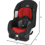 Evenflo Tribute LX 2-in-1 Lightweight Convertible Car Seat, Travel Friendly (Jupiter Red)