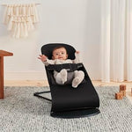 BabyBjörn Bouncer Balance Soft, Black/Dark Gray, Woven | 2-in-1 Adjustable Baby Bouncer Seat and Toddler Chair, Newborn to Toddler (8-29 lbs), 4 Positions, Lightweight & Portable