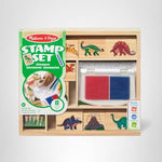Melissa & Doug Wooden Stamp Set: Dinosaurs - 8 Stamps, 5 Colored Pencils, 2-Color Stamp Pad - FSC Certified