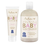 SheaMoisture Baby Wash and Shampoo 21 oz 2 Count - Oat Milk and Rice Water Care with Shea Butter for Sensitive and Dry Skin, Hypoallergenic, Sulfate and Paraben Free, Fragrance Free