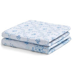 Delta Children 100% Organic Jersey Cotton Baby Receiving Blankets for Girls and Boys – 30x40 Inches - GOTS Certified (Pack of 2), Blue Botanicals