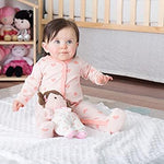 Baby Starters Plush Baby Doll with Rattle, Brunette Olivia, Pink, 9 inch