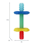 Itzy Ritzy Teensy Tube Teether – Textured Hollow Baby Teething Tube That Reaches Front Teeth & Back Molars, Made of Soft Silicone (Rainbow)