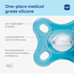 MAM Comfort Baby Pacifiers 3-12 Months Babies, Lightweight One-Piece Full Silicone Binky, BPA-Free Nipple, Easy to Clean Pacifier, Best for Breastfed Babies, 2 Count, Sterilizer Case, Made in Europe