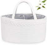 ABenkle Baby Diaper Caddy, Nursery Storage Bin and Car Organizer for Diapers Wipes, Cotton Rope Basket Changing Table Caddy