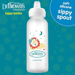 Dr. Brown's Milestones Narrow Sippy Bottle, 100% Silicone Soft Sippy Spout, 8oz/250mL, Lion, 6m+