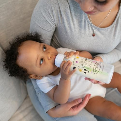 Dr. Brown's Natural Flow Anti-Colic Options+ Narrow Baby Bottle, Bear & Owl, 8 oz/250 mL, with Level 1 Slow Flow Nipple, BPA Free, 0m+, 2-Pack