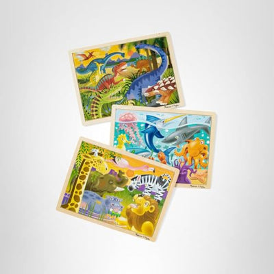 Melissa & Doug Jigsaw Puzzle Bundle (Dinosaur,Safari and Ocean)