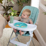 Ingenuity Sun Valley Compact Folding Baby High Chair, Food-Grade Safe Plate, 5-Point Harness, for Ages 6 Months and Up, Unisex - Teal
