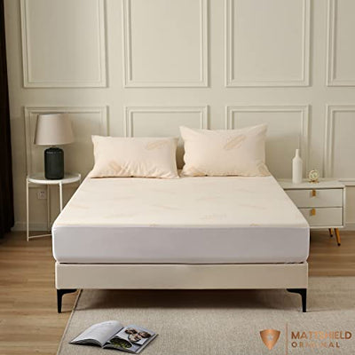 Waterproof Organic Mattress Protector King - Organic Cotton Breathable Mattress Pad Cover - 200 GSM Comfort - Deep Pocket - Fitted Comfort