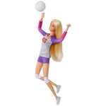 Barbie Careers Fashion Doll & Accessory, Made to Move Volleyball Player Wearing Removable Uniform with Ball, 22 Bendable Joints