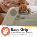 Nuby Step Ladder Toddler Potty Seat for Toilet - All-in-One Kids Potty Training Toilet Seat with Ladder for Toddlers 18+ Months - Grey