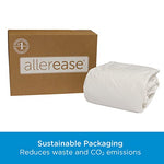 AllerEase Waterproof Mattress Protector Stain Protection Queen Size Allergen Barrier Hot Water Washable Machine Washable Durable Zippered Knit Mattress Cover Stretch Corners (White)