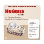 Huggies Calm Baby Wipes, Unscented, Hypoallergenic, 6 Push Button Packs (336 Wipes Total)