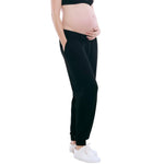 Motherhood Maternity Women's Scuba Underbelly Pregnancy Pocket Jogger Sweatpant, Black