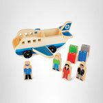 Melissa & Doug Wooden Airplane Play Set with 4 Play Figures and 4 Suitcases