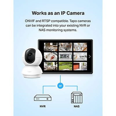 TP-Link Tapo 2K Pan/Tilt Security Camera for Baby Monitor, Pet Camera w/ Motion Detection and Tracking, 2-Way Audio, Night Vision, Cloud & SD Card Storage, Works w/ Alexa & Google Home (Tapo C210)