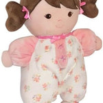 Baby Starters Plush Baby Doll with Rattle, Brunette Olivia, Pink, 9 inch