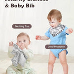 Lictin Baby Gift Set for Boys Girls, Baby Shower Gifts, Neutral Newborn Gifts Basket with Baby Blanket, Wooden Monthly Milestone Cards, Elephant Security Blanket, Rattle Socks and Wrist (Grey)