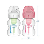 Dr. Brown’s Natural Flow® Anti-Colic Options+™ Wide-Neck Baby Bottles 5 oz/150 mL, with Level 1 Slow Flow Nipple, 4 Pack, 0m+