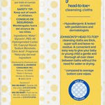 Johnson's Head-to-Toe Gentle Baby Cleansing Cloths, Hypoallergenic and Pre-Moistened Baby Bath Wipes, Free of Parabens, Phthalates, Alcohol, Dyes and Soap, 15 ct