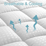 HYLEORY King Mattress Pad Quilted Fitted Mattress Protector Cooling Pillow Top Mattress Cover Breathable Fluffy Soft Mattress Topper with 8-21" Deep Pocket