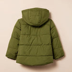 Amazon Essentials Baby Boys' Heavyweight Hooded Puffer Jacket, Olive, 12 Months