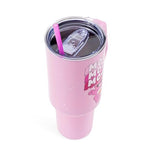 Silver Buffalo Care Bears Love-A-Lot Bear Mood Stainless Steel Tumbler with Handle and Straw, Fits in Standard Cup Holder, 40 Ounces