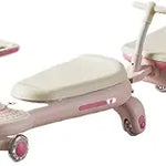 Wiggle Car Ride-On Car with Music Lights Silent Wheels Trailer Indoor Outdoor Use Safe Educational Gift Twisting Cars(Brown,Upgraded Version)