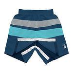 green sprouts i Play Easy-Change Eco Swim Trunks, UPF 50+, Standard 100 by Oeko-TEX® Certified, No AZO Dyes, Navy Aqua Gray Color Block - 12mo