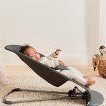 BabyBjörn Bouncer Bliss, Anthracite, Woven, Petal Quilt | 2-in-1 Adjustable Baby Bouncer Seat and Toddler Chair, Newborn to Toddler (8-29 lbs), 4 Positions, Lightweight & Portable