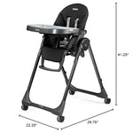 Peg Perego Prima Pappa Zero 3 - High Chair - for Children Newborn to 3 Years of Age - Made in Italy - True Black (Black)
