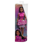 Barbie Fashionistas Doll #215 with Black Straight Hair, Pink Star-Print Top & Iridescent Skirt, 65th Anniversary Collectible Toy