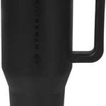 HydroJug Traveler - 40 oz Water Bottle with Handle & Flip Straw - Fits in Cup Holder, Leak Resistant Tumbler-Reusable Insulated Stainless Steel & Rubber Base - Gifts for Women & Men, Pink Sand