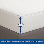 Sealy Complete Protection Waterproof Stain Protection Antimicrobial Soft Comfort Top PerfectGrip Stretch Sidewalls Machine Washable Fitted Mattress Protector, King Size, White